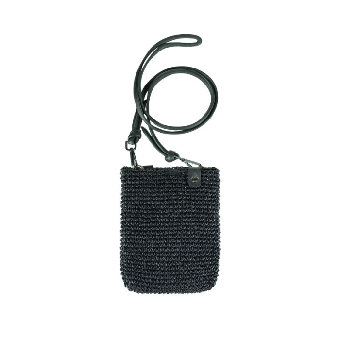 Preview: SEABREEZE MOBILE RAFFIA-BLACK Smartphone Tasche